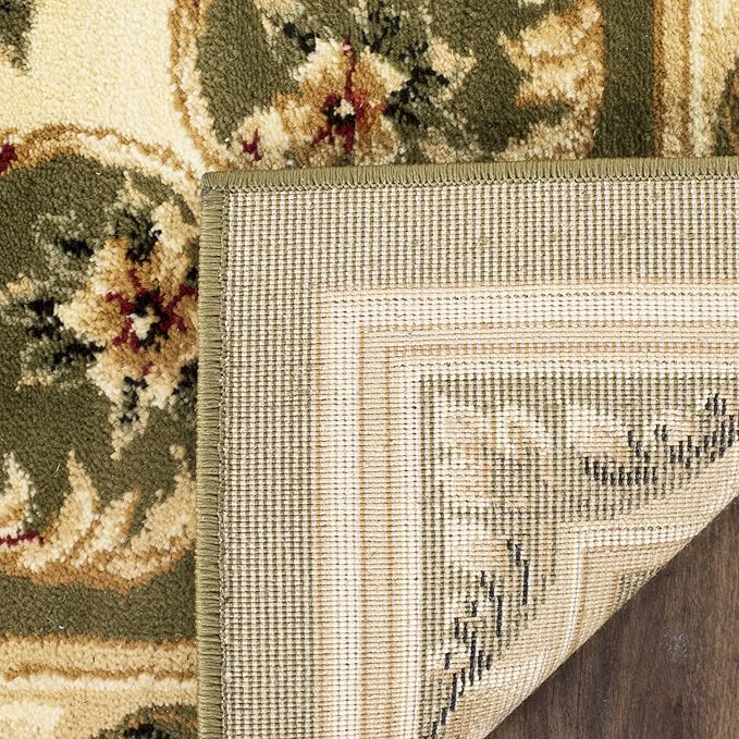 SAFAVIEH Lyndhurst Collection Runner Rug - 2'3" x 8', Sage & Ivory, Traditional European Medallion Design, Non-Shedding & Easy Care, Ideal for High Traffic Areas in Living Room, Bedroom (LNH218B)