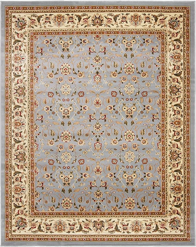 SAFAVIEH Lyndhurst Collection Area Rug - 8' x 11', Light Blue & Ivory, Traditional Oriental Design, Non-Shedding & Easy Care, Ideal for High Traffic Areas in Living Room, Bedroom (LNH312B)
