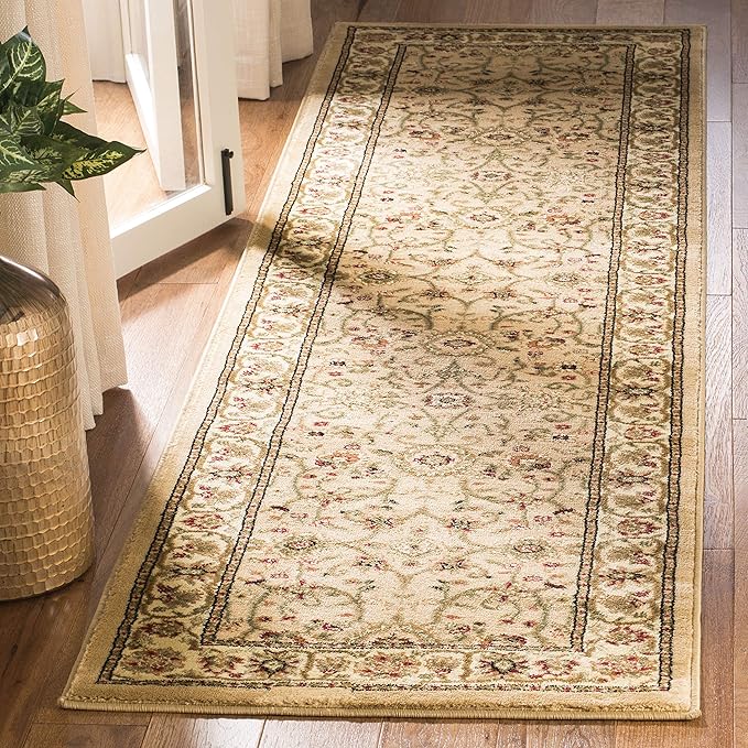 SAFAVIEH Lyndhurst Collection Runner Rug - 2'3" x 12', Beige & Ivory, Traditional Oriental Design, Non-Shedding & Easy Care, Ideal for High Traffic Areas in Living Room, Bedroom (LNH212D)