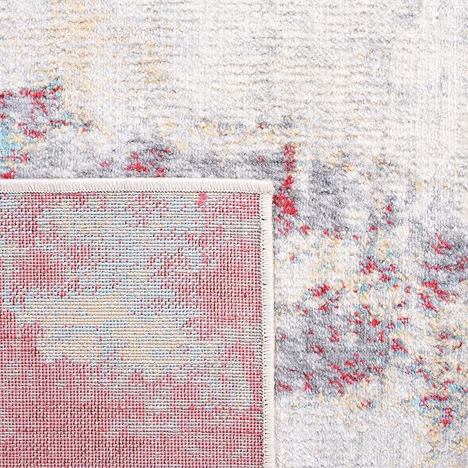 SAFAVIEH Jasper Collection Area Rug - 5'3" x 7'6", Red & Ivory, Modern Abstract Design, Non-Shedding & Easy Care, Ideal for High Traffic Areas in Living Room, Bedroom (JSP101Q)