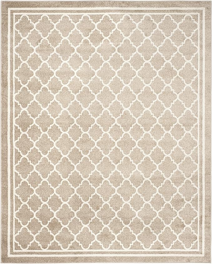 SAFAVIEH Amherst Collection Area Rug - 10' x 14', Wheat & Beige, Moroccan Trellis Design, Non-Shedding & Easy Care, Ideal for High Traffic Areas in Living Room, Bedroom (AMT422S)