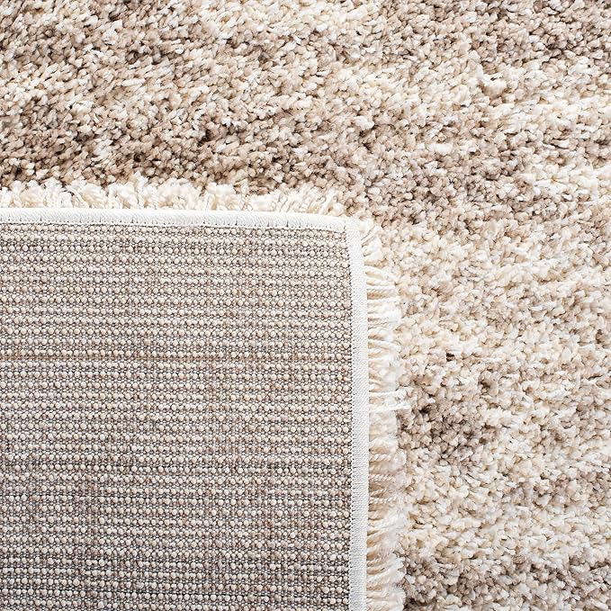 SAFAVIEH Hudson Shag Collection Runner Rug - 2'3" x 14', Ivory & Beige, Modern Abstract Design, Plush 2-inch Thick, Ideal for High Traffic Areas in Living Room, Bedroom, Dining (SGH206B-214)