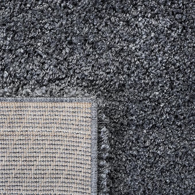 SAFAVIEH Santa Monica Shag Collection 9' x 12' Dark Grey SGN725 Solid Non-Shedding Living Room Bedroom Dining Room Entryway Plush 2-inch Thick Area Rug
