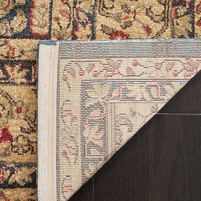 SAFAVIEH Mahal Collection Area Rug - 3' Round, Navy & Natural, Non-Shedding & Easy Care, Ideal for High Traffic Areas in The Living Room, Dining, Bedroom (MAH697E)