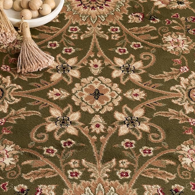 SAFAVIEH Lyndhurst Collection Runner Rug - 2'3" x 18', Sage & Ivory, Traditional Oriental Design, Non-Shedding & Easy Care, Ideal for High Traffic Areas in Living Room, Bedroom (LNH212C)