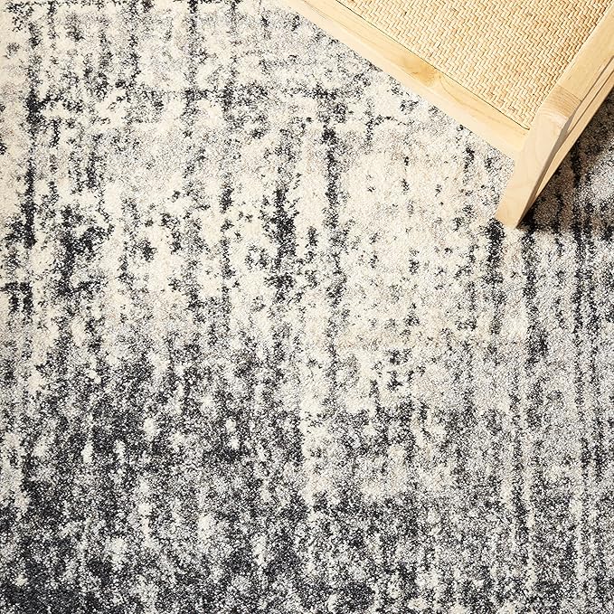 SAFAVIEH Retro Collection X-Large Area Rug - 11' x 15', Black & Light Grey, Modern Abstract Design, Non-Shedding & Easy Care, Ideal for High Traffic Areas in Living Room, Bedroom (RET2770-9079)