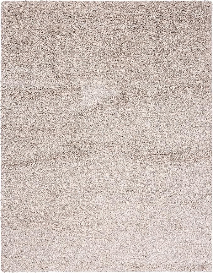SAFAVIEH Santa Monica Shag Collection 9' x 12' Beige SGN725 Solid Non-Shedding Living Room Bedroom Dining Room Entryway Plush 2-inch Thick Area Rug