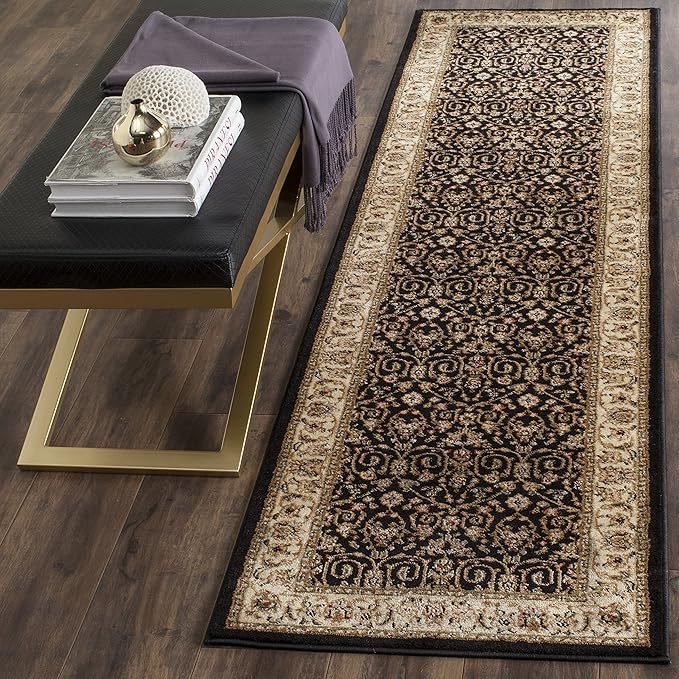 SAFAVIEH Lyndhurst Collection Runner Rug - 2'3" x 6', Black & Ivory, Traditional Oriental Design, Non-Shedding & Easy Care, Ideal for High Traffic Areas in Living Room, Bedroom (LNH316B)