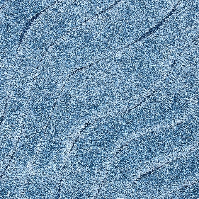 SAFAVIEH Florida Shag Collection Area Rug - 9'6" x 13', Light Blue & Blue, Non-Shedding & Easy Care, 1.2-inch Thick Ideal for High Traffic Areas in Living Room, Bedroom (SG472-6065)