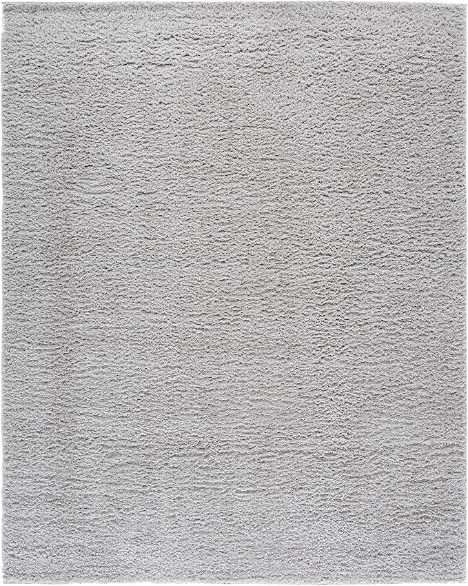 SAFAVIEH Lindsay Shag Collection Area Rug - 9' x 12', Grey, Contemporary Design, Ideal for High Traffic Areas in Living Room, Bedroom & Dining Room (LNS560F-9)