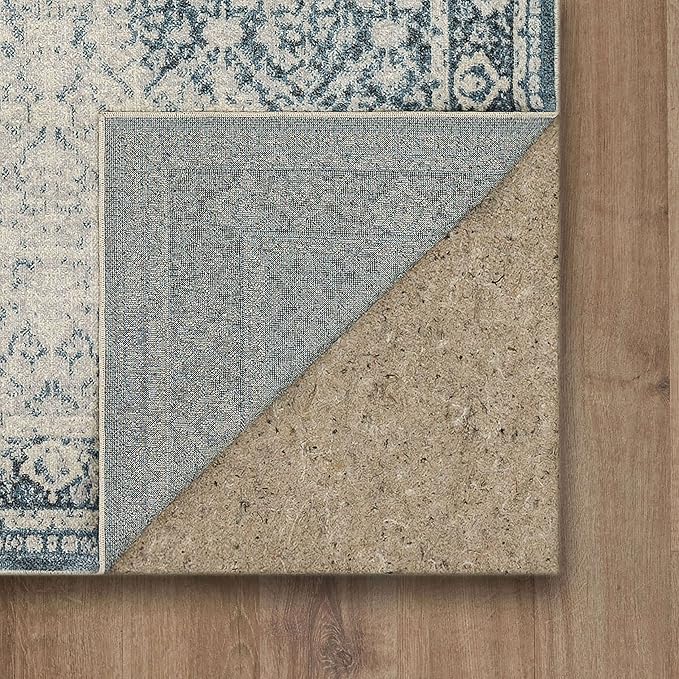 Mohawk Home Cassandra Abstract Ornamental Denim Blue 7' 10" x 10' Area Rug Perfect for Living Room, Dining Room, Office