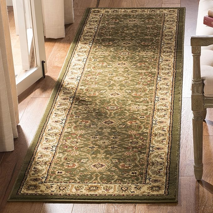 SAFAVIEH Lyndhurst Collection Runner Rug - 2'3" x 8', Sage & Ivory, Traditional Oriental Design, Non-Shedding & Easy Care, Ideal for High Traffic Areas in Living Room, Bedroom (LNH212C)