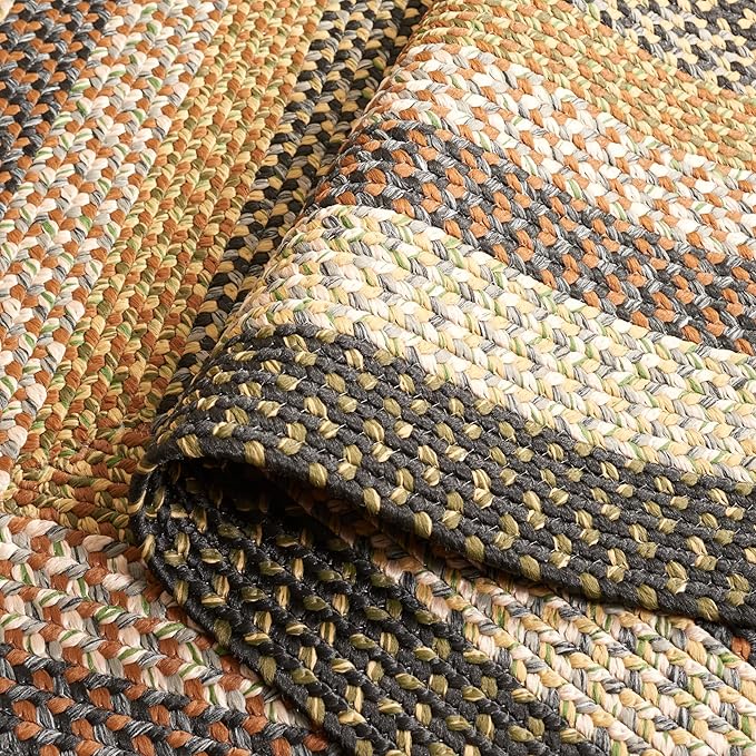 SAFAVIEH Washable Rug Outdoor Braided Collection - 2'3" x 6' Runner, Multi, Handmade & Reversible, Non-Shedding & Easy to Clean, Ideal for Patio, Backyard, Mudroom (BRD308A)
