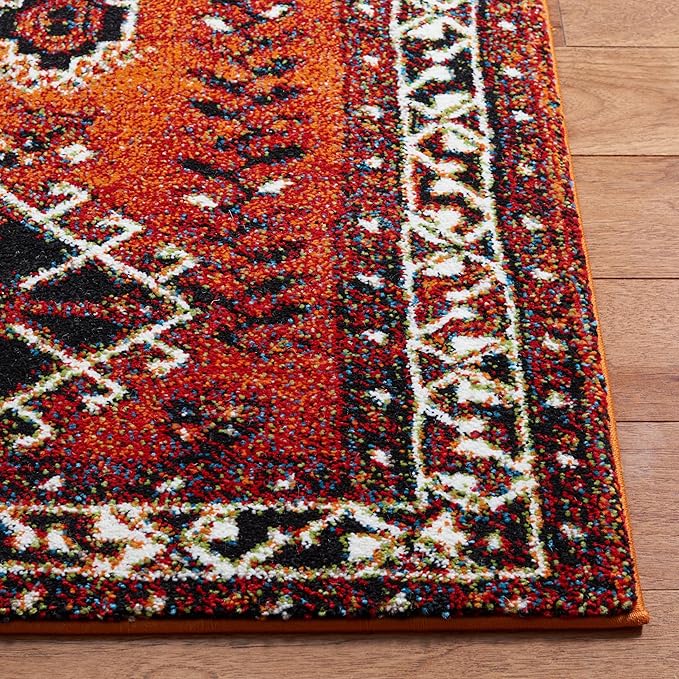 SAFAVIEH Vintage Hamadan Collection Runner Rug - 2'3" x 12', Orange & Red, Oriental Traditional Persian Design, Non-Shedding & Easy Care, Ideal for High Traffic Areas in Living Room, Bedroom (VTH293P)