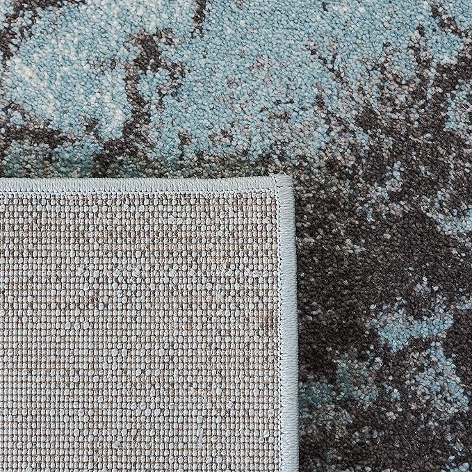 SAFAVIEH Glacier Collection Runner Rug - 2'3" x 8', Blue & Pink, Modern Abstract Design, Non-Shedding & Easy Care, Ideal for High Traffic Areas in Living Room, Bedroom (GLA125L)