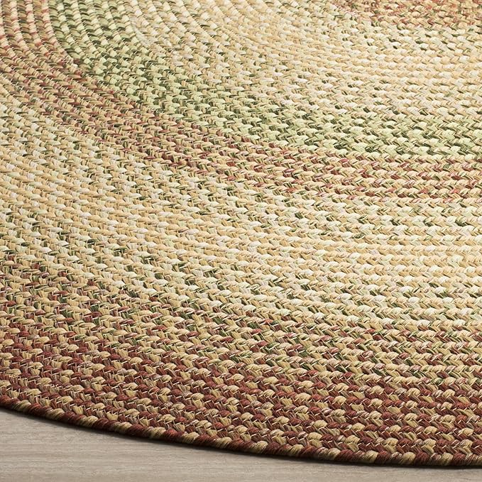 SAFAVIEH Washable Rug Outdoor Braided Collection - 6' x 8', Rust & Multi, Handmade & Reversible, Non-Shedding & Easy to Clean, Ideal for Patio, Backyard, Mudroom (BRD303A)