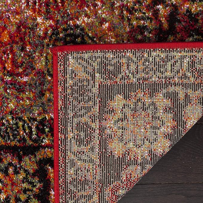 SAFAVIEH Vintage Hamadan Collection Accent Rug - 2'7" x 5', Red & Multi, Oriental Persian Design, Non-Shedding & Easy Care, Ideal for High Traffic Areas in Entryway, Living Room, Bedroom (VTH219A)