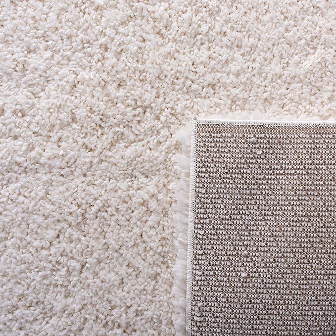 SAFAVIEH Fontana Shag Collection Runner Rug - 2'3" x 18', Ivory, Solid Design, Non-Shedding & Easy Care, 2-inch Thick Ideal for High Traffic Areas in Living Room, Bedroom (FNT800A)