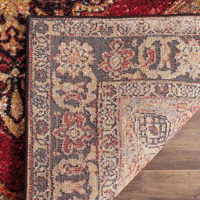 SAFAVIEH Vintage Hamadan Collection Runner Rug - 2'3" x 8', Red & Multi, Oriental Traditional Persian Design, Non-Shedding & Easy Care, Ideal for High Traffic Areas in Living Room, Bedroom (VTH219A)