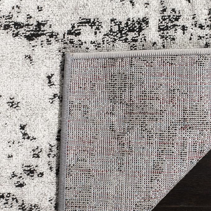 SAFAVIEH Skyler Collection 2' x 4' Charcoal / Ivory SKY186L Modern Abstract Non-Shedding Entryway Living Room Foyer Bedroom Accent Rug