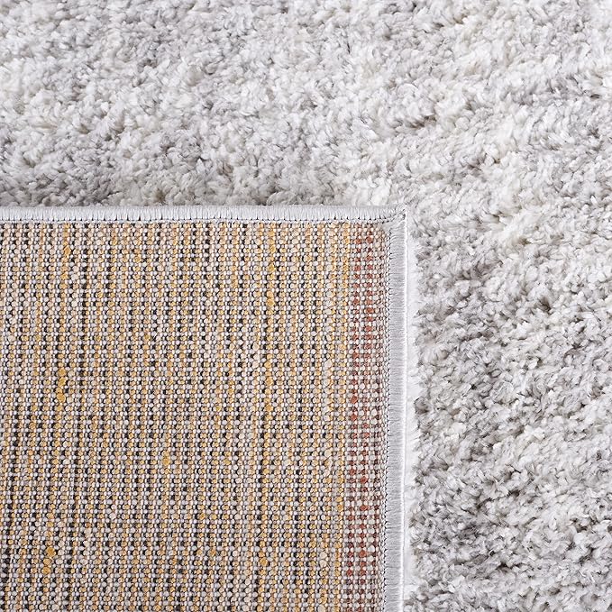 SAFAVIEH Berber Shag Collection Area Rug - 5'1" Square, Grey & Ivory, Modern Design, Non-Shedding & Easy Care, 1.2-inch Thick, Ideal for The Living Room, Bedroom, Dining Room (BER563G-5SQ)