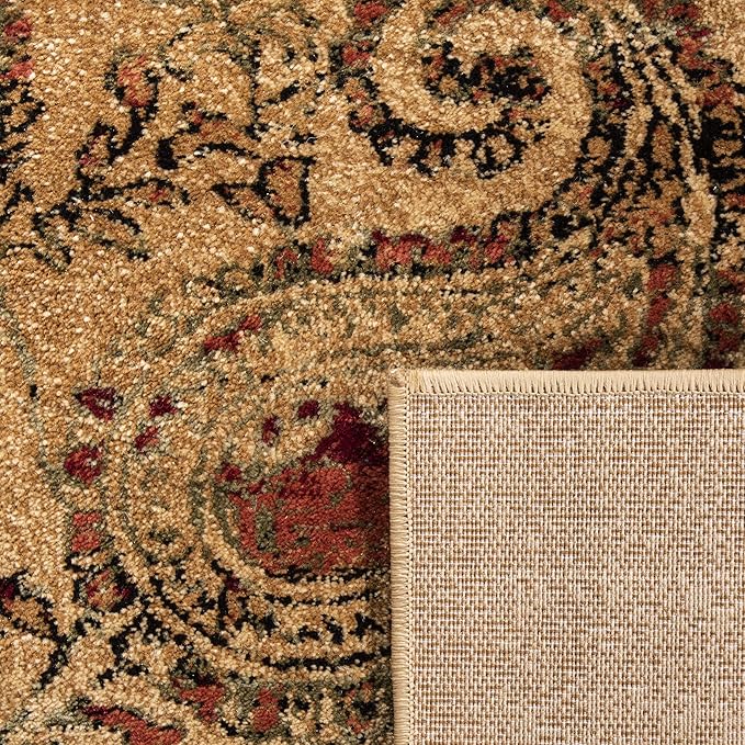 SAFAVIEH Lyndhurst Collection Accent Rug - 4' x 6', Beige & Multi, Traditional Paisley Design, Non-Shedding & Easy Care, Ideal for High Traffic Areas in Entryway, Living Room, Bedroom (LNH224A)