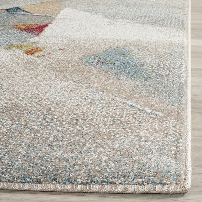 SAFAVIEH Porcello Collection Runner Rug - 2'3" x 14', Grey & Multi, Modern Abstract Design, Non-Shedding & Easy Care, Ideal for High Traffic Areas in Living Room, Bedroom (PRL6937B)