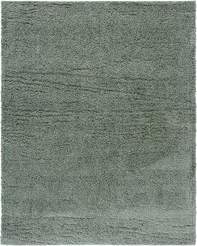 SAFAVIEH Lindsay Shag Collection Area Rug - 9' x 12', Green, Modern Design, 2-inch Thick, Ideal for The Living Room, Dining, Bedroom (LNS560Y)