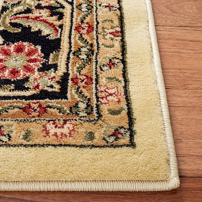SAFAVIEH Lyndhurst Collection Accent Rug - 3'3" x 5'3", Beige & Black, Traditional Oriental Design, Non-Shedding & Easy Care, Ideal for High Traffic Areas in Entryway, Living Room, Bedroom (LNH330C)