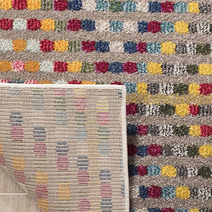 SAFAVIEH Monaco Collection Area Rug - 10' x 14', Multi & Beige, Boho Diamond Design, Non-Shedding & Easy Care, Ideal for High Traffic Areas in Living Room, Bedroom (MNC204F)