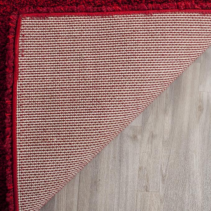 SAFAVIEH Santa Monica Shag Collection 9' x 12' Red SGN725 Solid Non-Shedding Living Room Bedroom Dining Room Entryway Plush 2-inch Thick Area Rug