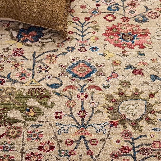SAFAVIEH Kashan Collection Area Rug - 2'6" x 4', Beige & Taupe, Traditional Oriental Design, Non-Shedding & Easy Care, Ideal for High Traffic Areas in Living Room, Bedroom, Dining (KSN303K-24)