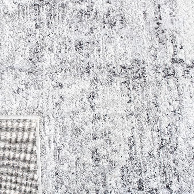 SAFAVIEH Amelia Collection Runner Rug - 2'2" x 6', Ivory & Grey, Modern Abstract Design, Non-Shedding & Easy Care, Ideal for High Traffic Areas in Living Room, Bedroom (ALA700C)