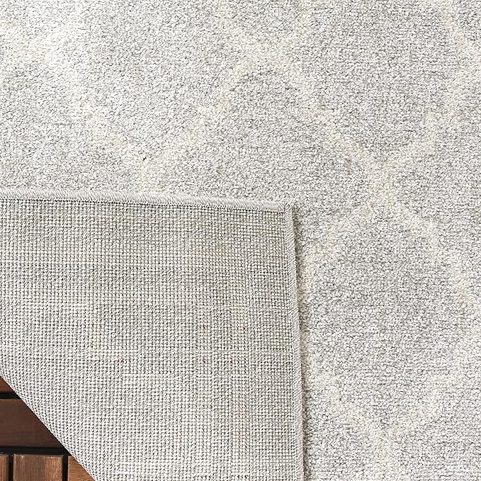 SAFAVIEH Amherst Collection Runner Rug - 2'3" x 17', Light Grey & Beige, Moroccan Trellis Design, Non-Shedding & Easy Care, Ideal for High Traffic Areas in Living Room, Bedroom (AMT422B)