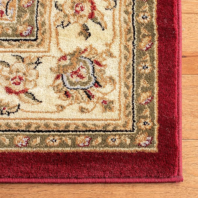 SAFAVIEH Lyndhurst Collection X-Large Area Rug - 11' x 15', Red & Ivory, Traditional Oriental Design, Non-Shedding & Easy Care, Ideal for High Traffic Areas in Living Room, Bedroom (LNH312A)