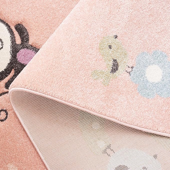 SAFAVIEH Carousel Kids Collection Runner Rug - 2' x 8', Blush Pink, Animal Design, Easy Care & Non-Shedding, Ideal for High Traffic Areas for Boys & Girls in Playroom, Nursery (CRK120U-28)