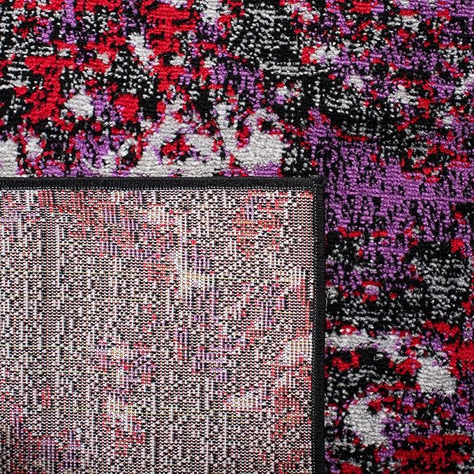 SAFAVIEH Skyler Collection 6' x 9' Black/Purple SKY186V Modern Abstract Non-Shedding Living Room Dining Bedroom Area Rug