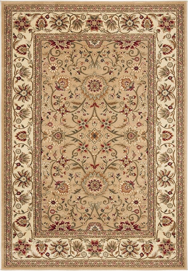 SAFAVIEH Lyndhurst Collection Accent Rug - 4' x 6', Beige & Ivory, Traditional Oriental Design, Non-Shedding & Easy Care, Ideal for High Traffic Areas in Entryway, Living Room, Bedroom (LNH212D)