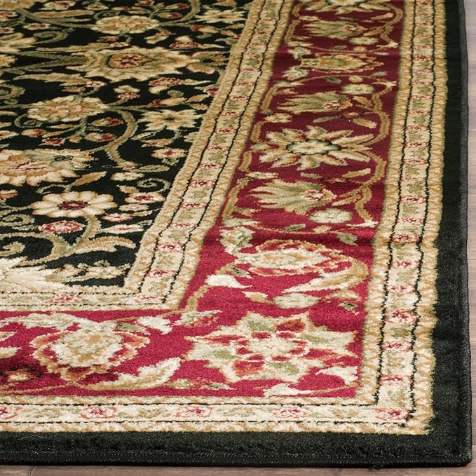 SAFAVIEH Lyndhurst Collection Area Rug - 6' x 9', Black & Red, Traditional Oriental Design, Non-Shedding & Easy Care, Ideal for High Traffic Areas in Living Room, Bedroom (LNH212G)