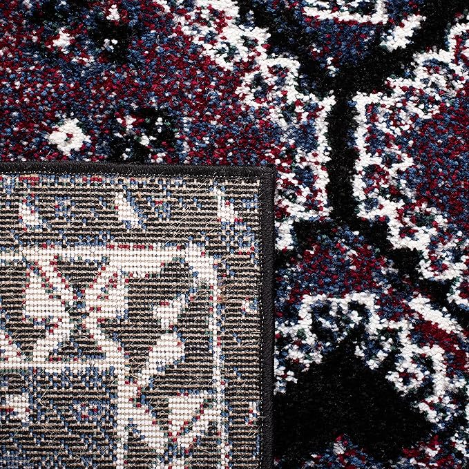 SAFAVIEH Vintage Hamadan Collection Accent Rug - 2'7" x 5', Purple & Black, Oriental Distressed Design, Non-Shedding & Easy Care, Ideal for High Traffic Areas in Foyer, Living Room, Bedroom (VTH293V)