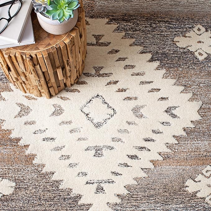 SAFAVIEH Amsterdam Collection Accent Rug - 4' x 6', Terracotta & Multi, Moroccan Boho Design, Non-Shedding & Easy Care, Ideal for High Traffic Areas in Entryway, Living Room, Bedroom (AMS108D)