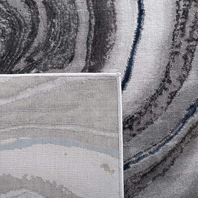 SAFAVIEH Craft Collection Accent Rug - 2'3" x 4', Grey & Blue, Modern Abstract Design, Non-Shedding & Easy Care, Ideal for High Traffic Areas in Entryway, Living Room, Bedroom (CFT819N)