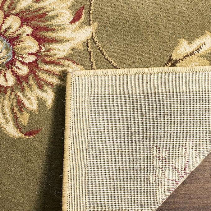 SAFAVIEH Lyndhurst Collection Runner Rug - 2'3" x 12', Green & Multi, Traditional Floral Design, Non-Shedding & Easy Care, Ideal for High Traffic Areas in Living Room, Bedroom (LNH552-5291)