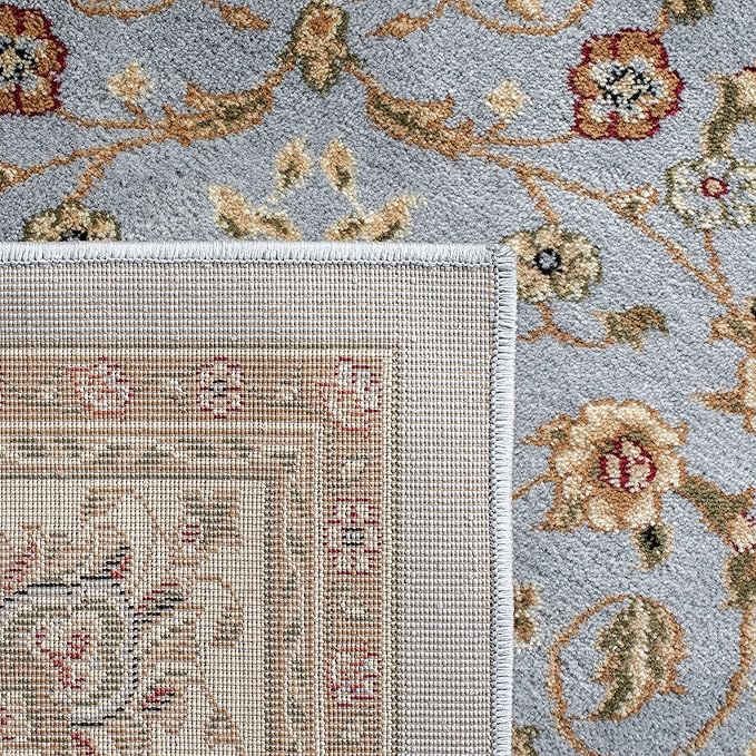 SAFAVIEH Lyndhurst Collection Area Rug - 8' Square, Light Blue & Ivory, Traditional Oriental Design, Non-Shedding & Easy Care, Ideal for High Traffic Areas in Living Room, Bedroom (LNH312B)