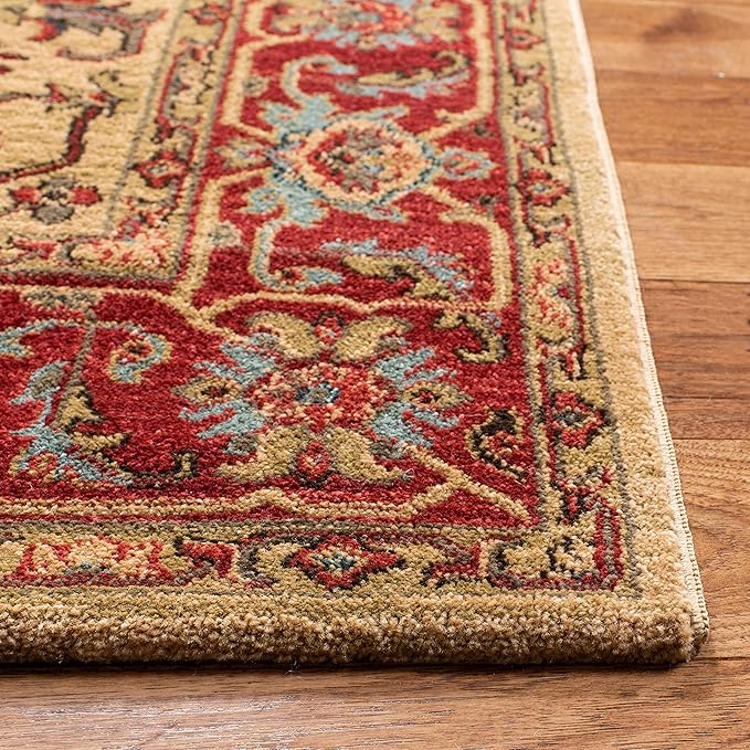 SAFAVIEH Mahal Collection Accent Rug - 3' x 5', Beige & Red, Traditional Oriental Design, Non-Shedding & Easy Care, Ideal for High Traffic Areas in Entryway, Living Room, Bedroom (MAH693B)