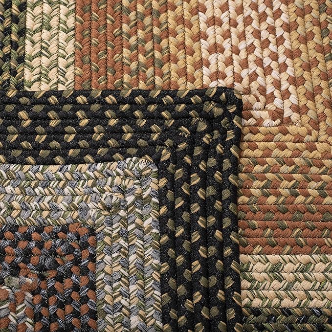 SAFAVIEH Washable Rug Outdoor Braided Collection - 2' x 4' Half Moon Shape, Multi, Handmade & Reversible, Non-Shedding & Easy to Clean, Entryway, Front Door, Kitchen, Mudroom (BRD308A)