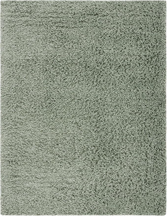SAFAVIEH Lindsay Shag Collection Area Rug - 5'3" x 7'6", Green, Contemporary Design, Ideal for High Traffic Areas in Living Room, Bedroom & Dining Room (LNS560Y-5)