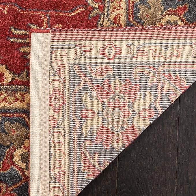SAFAVIEH Mahal Collection Runner Rug - 2'2" x 20', Red & Navy, Traditional Oriental Design, Non-Shedding & Easy Care, Ideal for High Traffic Areas in Living Room, Bedroom (MAH693F)