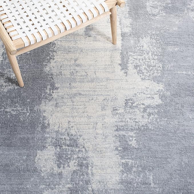 SAFAVIEH Jasper Collection Area Rug - 6' x 9', Light Grey & Ivory, Modern Abstract Design, Non-Shedding & Easy Care, Ideal for High Traffic Areas in Living Room, Bedroom (JSP101F)