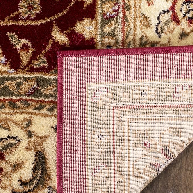 SAFAVIEH Lyndhurst Collection Accent Rug - 4' x 6', Red & Ivory, Traditional Oriental Design, Non-Shedding & Easy Care, Ideal for High Traffic Areas in Entryway, Living Room, Bedroom (LNH312A)